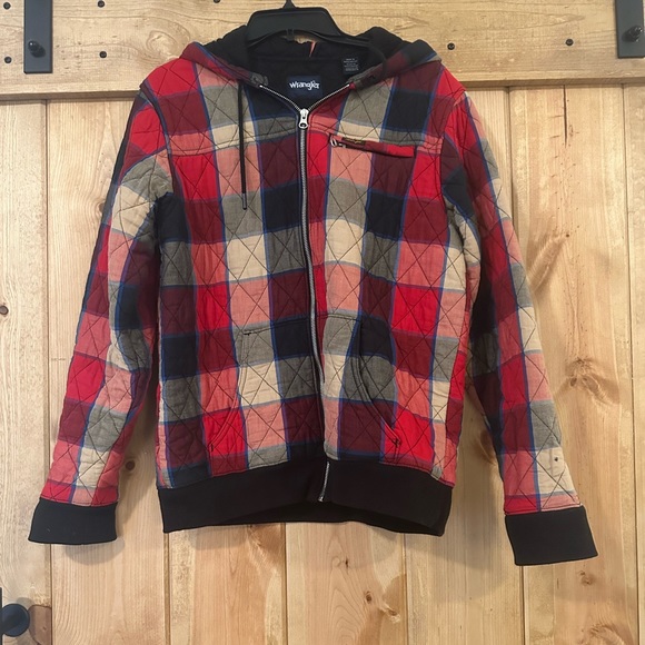 Wrangler quilted flannel zip up hoodie - Picture 1 of 9